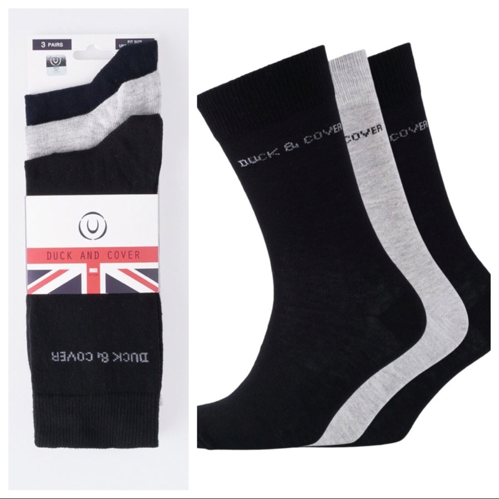 Duck and Cover 3 Pack Dress Socks Sz 6.5-11.5